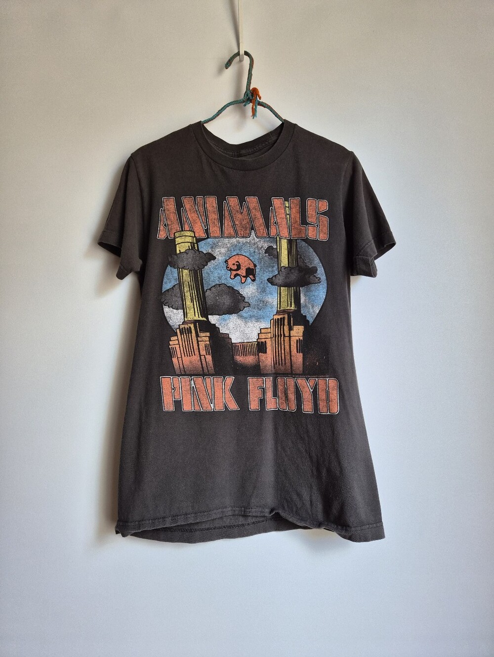 Grungecore Pink Floyd Animals Album Tee Small Washed Black Gray Vintagecore Vibe